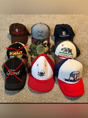 Assorted Baseball Caps Collection - Trucker, Mesh, Camo Hats